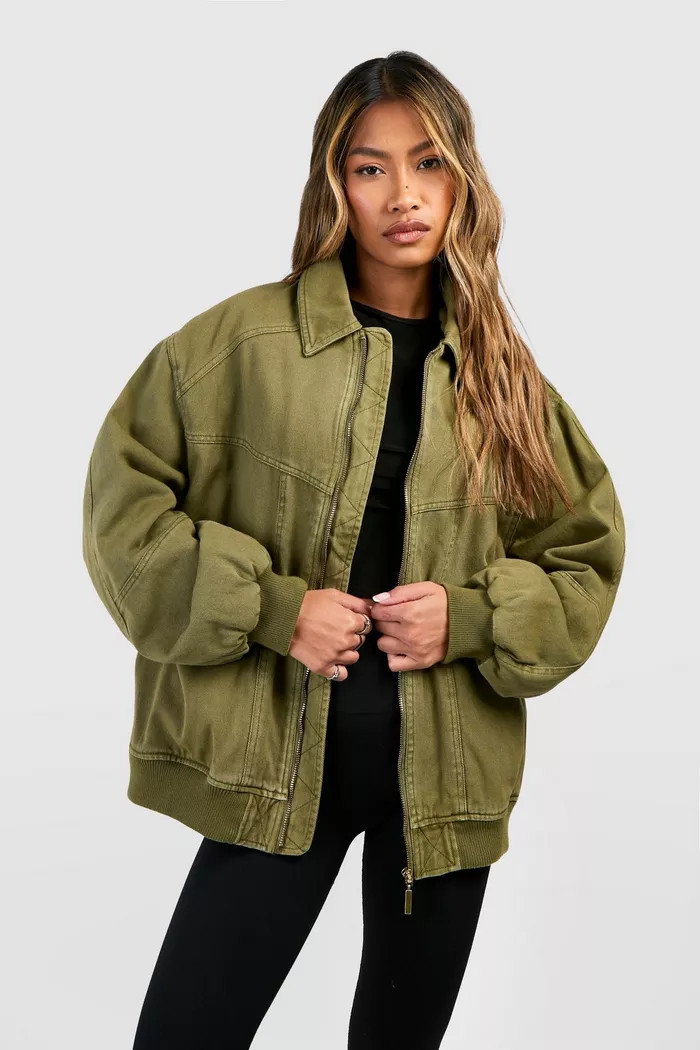 Oversized Bomber Jacket | Boohoo.com (UK & IE)