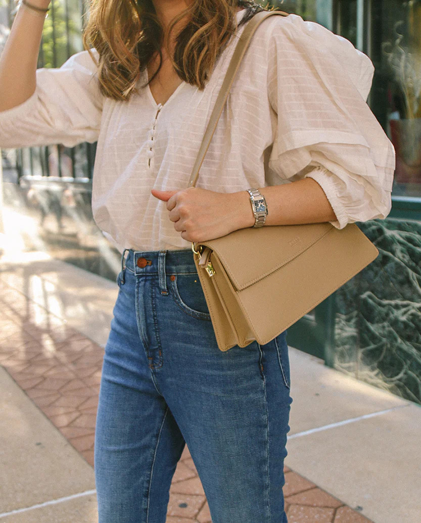 The Cotton Pintuck Blouse - White Sand | SummerSalt