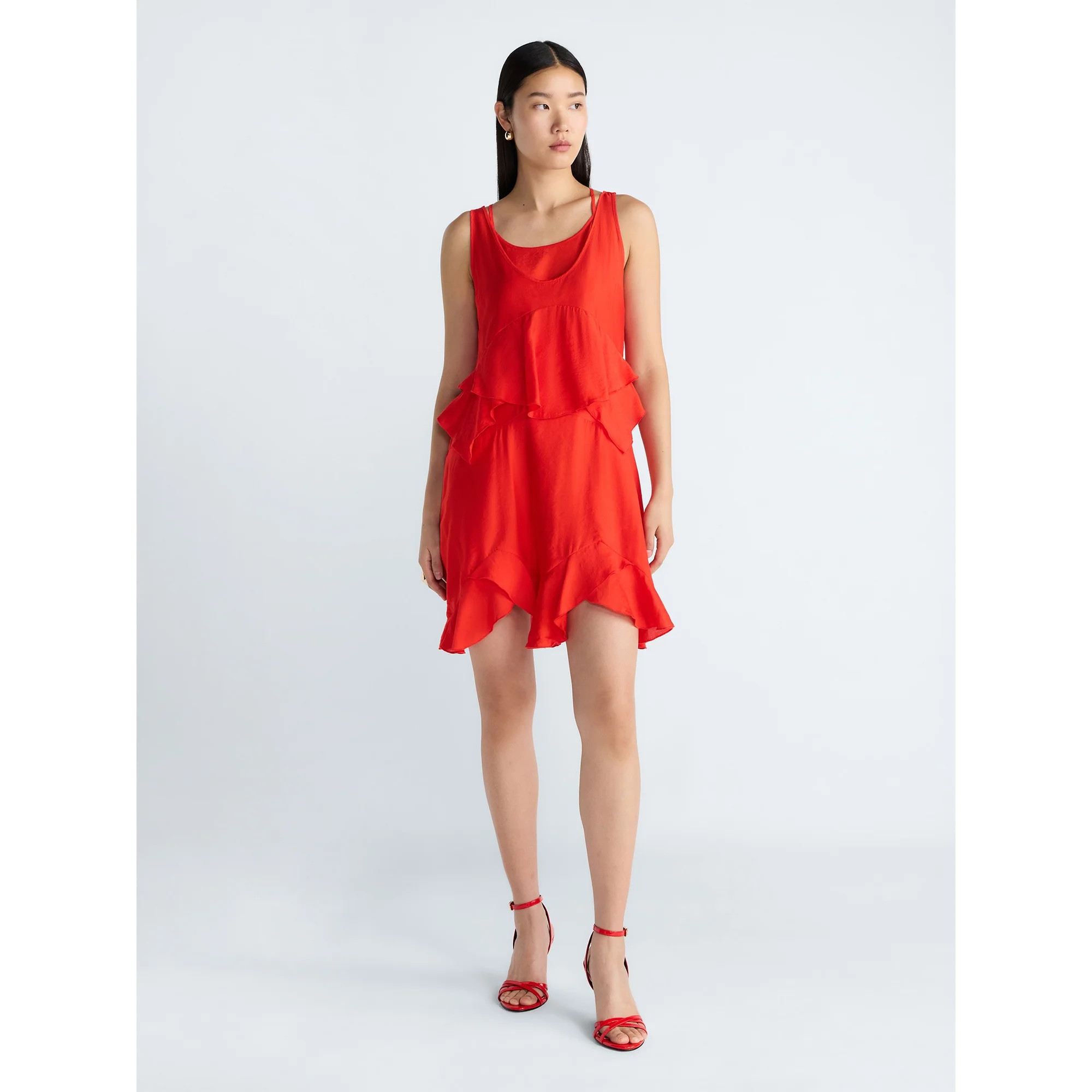 Devil Wears Prada Scoop Collection Women’s and Women's Plus Mini Ruffle Tank Dress, Sizes XS-4X | Walmart (US)