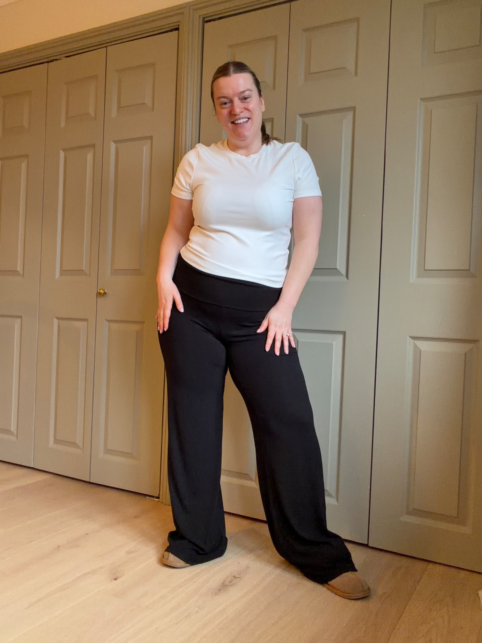 My Tala loungewear set! SO comfy! I’m wearing an XL in the t-shirt & flares. 

#LTKmidsize