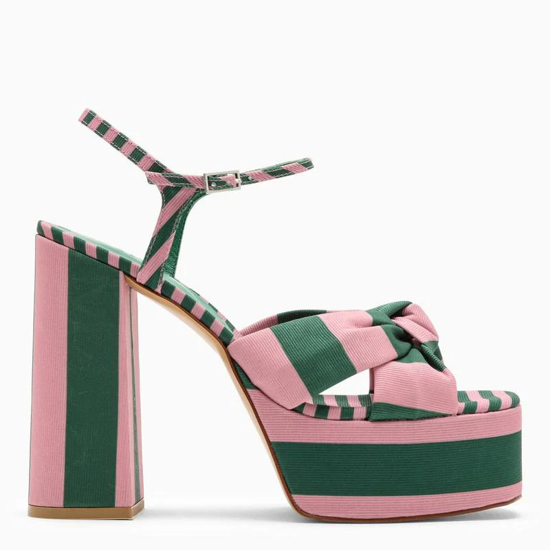 CASTAÑER GREEN/PINK HIGH SANDAL WITH PLATFORM | Baltini