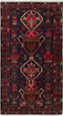 Hand-knotted Afghan 3'5" x 6'2" Rizbaft Bordered, Tribal Wool Rug  | eBay | eBay US