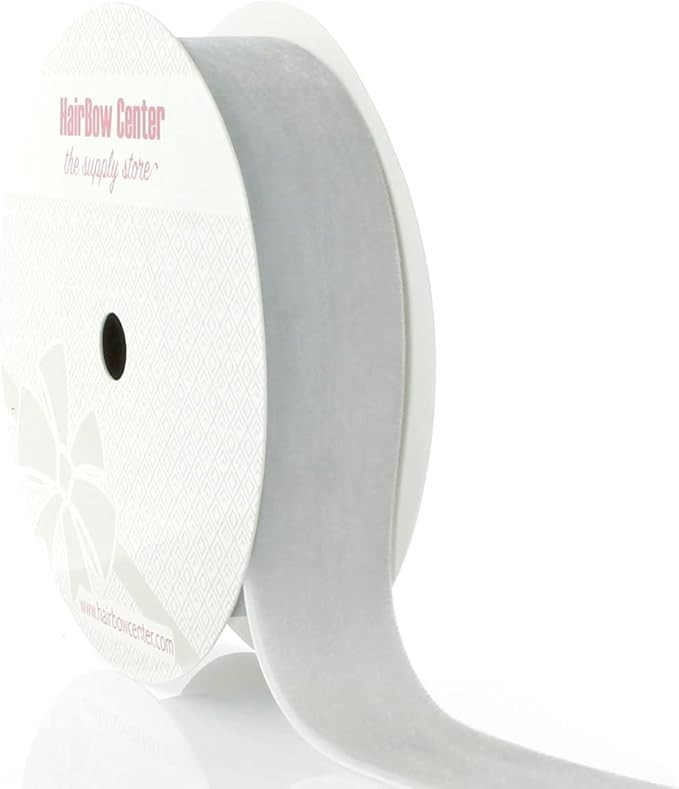 HBC 1" Velvet Ribbon 009 Silver - 25 Yards | Amazon (US)