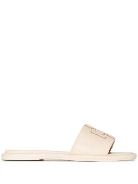 Double T flat sandals | Farfetch Global