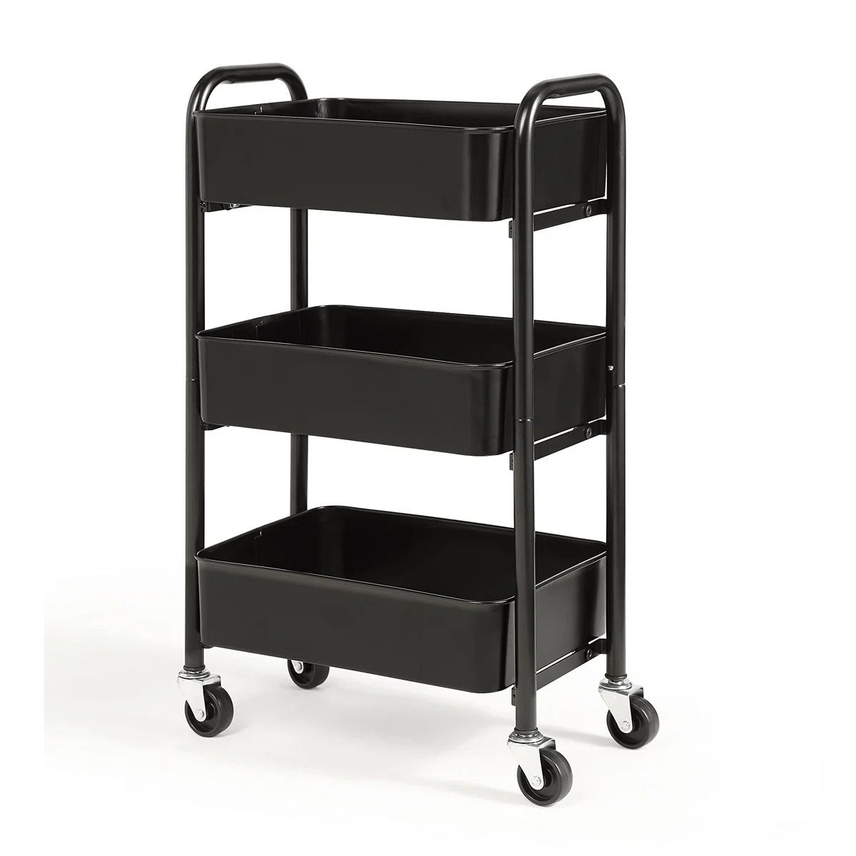 3-Tier Under Desk Mobile Utility Cart with Metal Storage Organizer | Wayfair North America