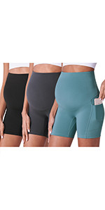 POSHDIVAH Women's Maternity Shorts Over The Belly Biker Yoga Active Pregnancy Workout Short Pants... | Amazon (US)