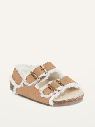 Sherpa-Lined Double-Strap Sandals for Baby | Old Navy (US)