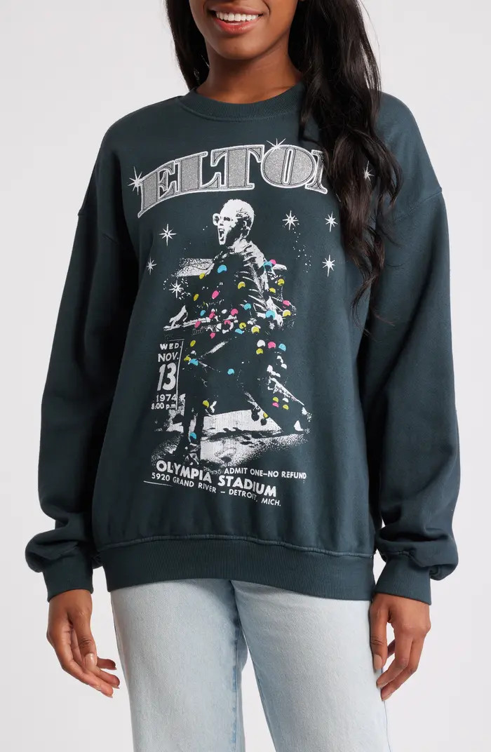 Daydreamer Elton John Olympia Cotton Graphic Sweatshirt | Nordstrom | Nordstrom