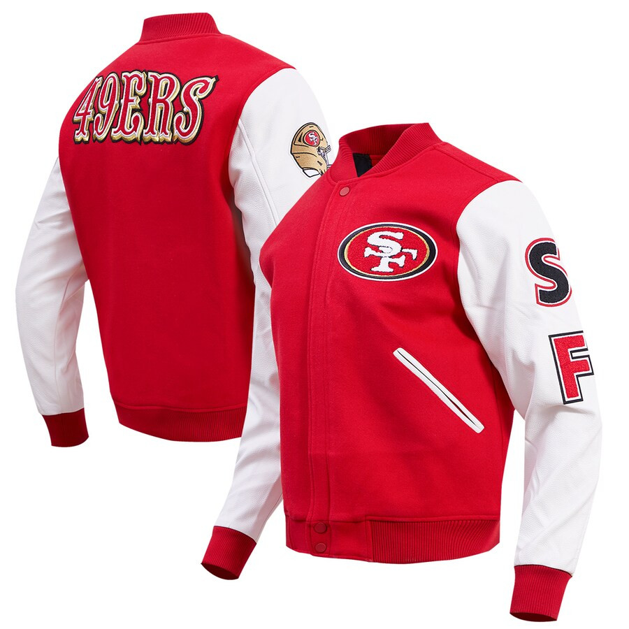 San Francisco 49ers Pro Standard Classic Wool Varsity Full-Snap Jacket - Scarlet | Fanatics