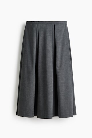 H & M - Pleated Midi Skirt - Gray | H&M (US + CA)