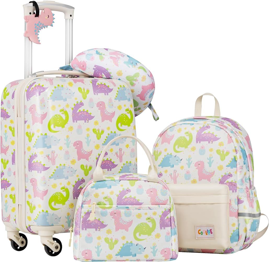 Coolife Kid’s Luggage Set 5 Piece Suitcase Set 16’’ Carry on Hardside Spinner Toddler Lugga... | Amazon (US)