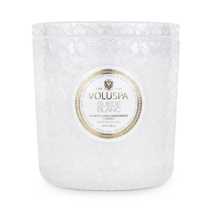 Suede Blanc  Embossed Glass Triple Wick Luxe Candle 30 oz. | Bloomingdale's (US)