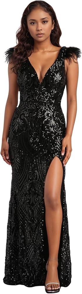 PORRCEY Women's Sexy Elegant Sparkly Sequins Evening Dress Party Club Night Outfits | Amazon (US)