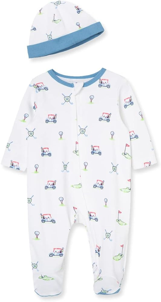 Amazon.com: Little Me Clothes for Baby Boys' 2-Piece 100% Cotton Blue Safari Footie Sleeper and C... | Amazon (US)