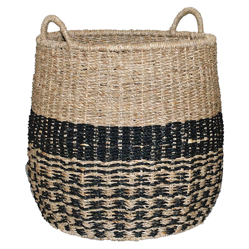 Round Woven Seagrass Storage Basket, Large | At Home