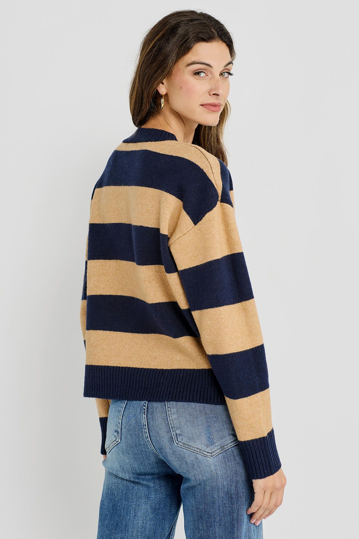 By Together Striped Smiley Face Sweater | Social Threads