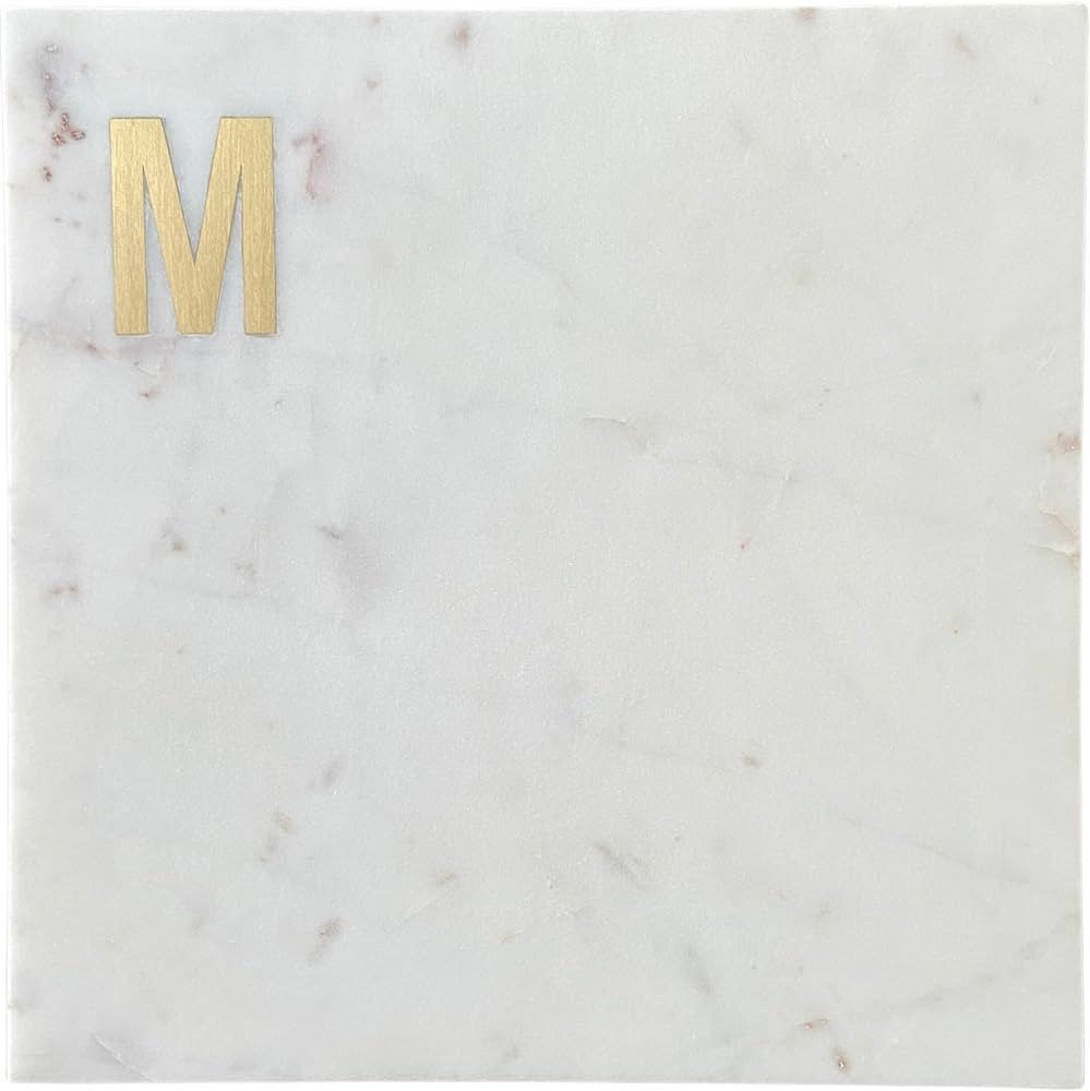 Boards by Bleu Monogram Marble Cheese Board, Hand Crafted Marble Cutting Board from White Marble ... | Amazon (US)