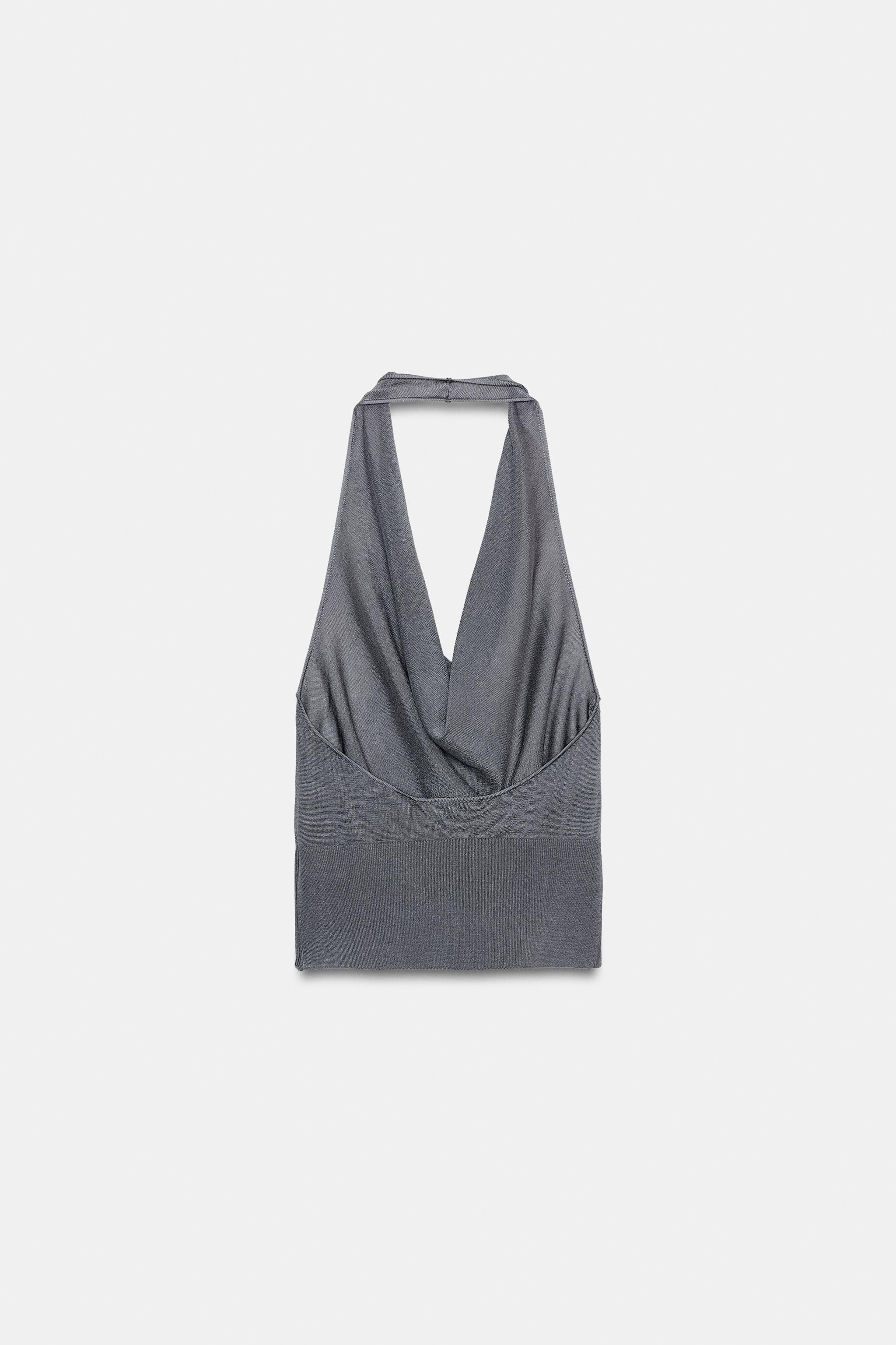 DRAPED NECK KNIT TOP | Zara AU