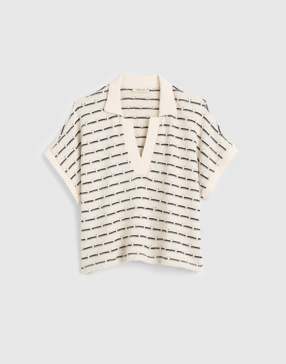 Diamond-Knit Relaxed Polo Shirt | Madewell