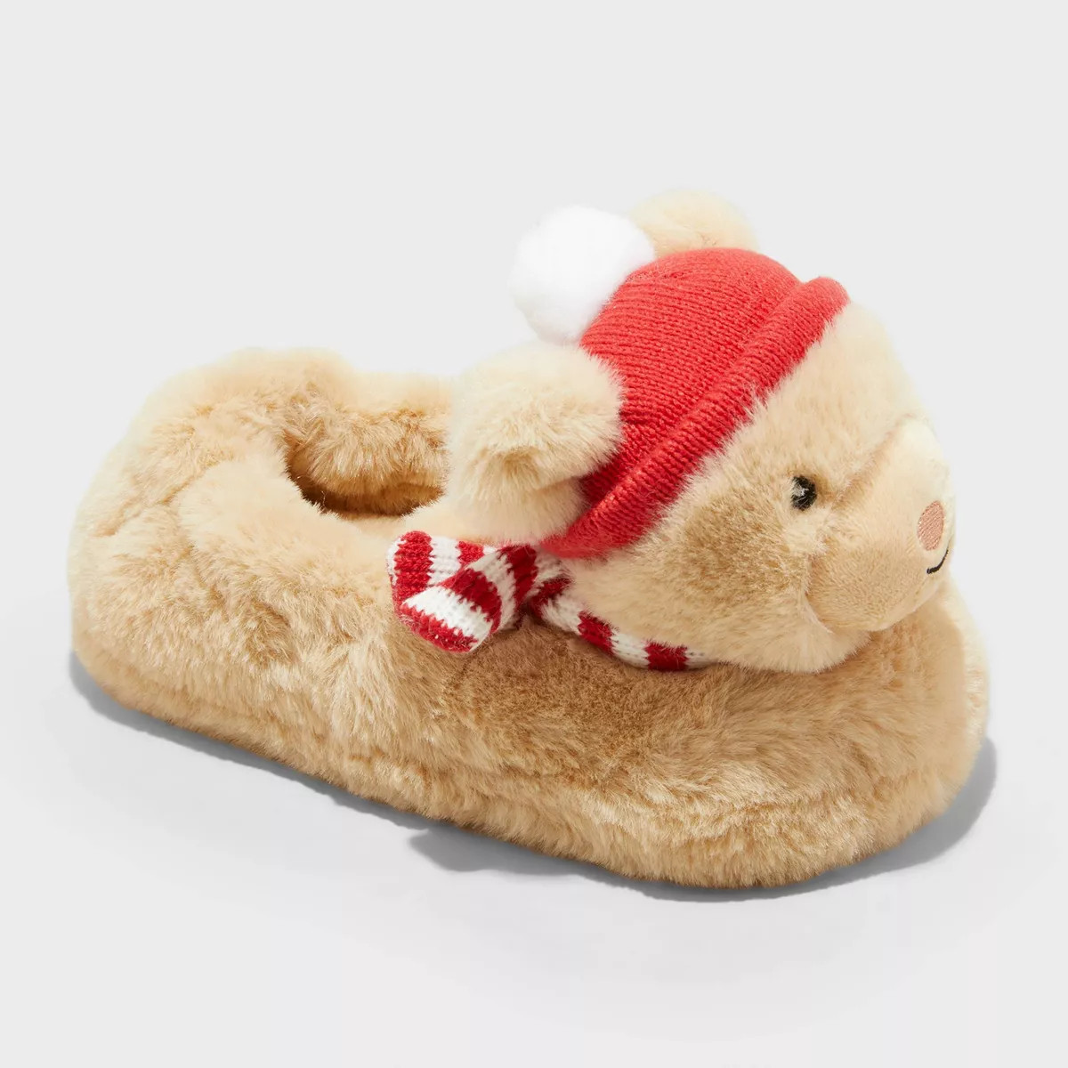 Toddler Holiday Teddy Bear Character Slippers - Wondershop™ Beige | Target