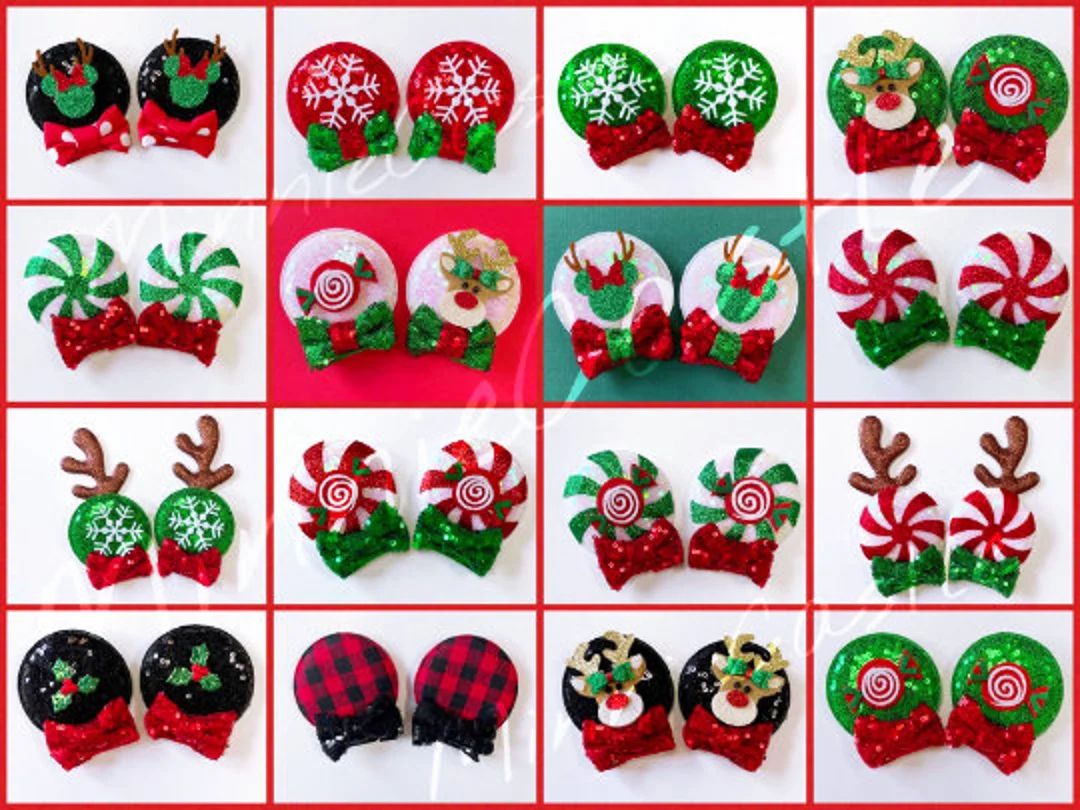 Minnie Ears Hair Clips Christmas Ears Mickey Ears Mouse Ear - Etsy | Etsy (US)