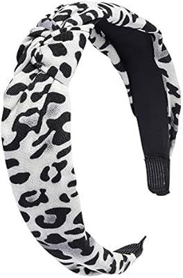 Somewhere Haute Leopard Print Top-knot Headband (Black) | Amazon (US)