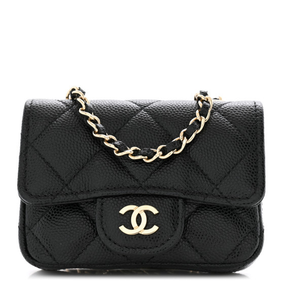 Caviar Quilted Mini Chain Belt Bag Black | FASHIONPHILE (US)