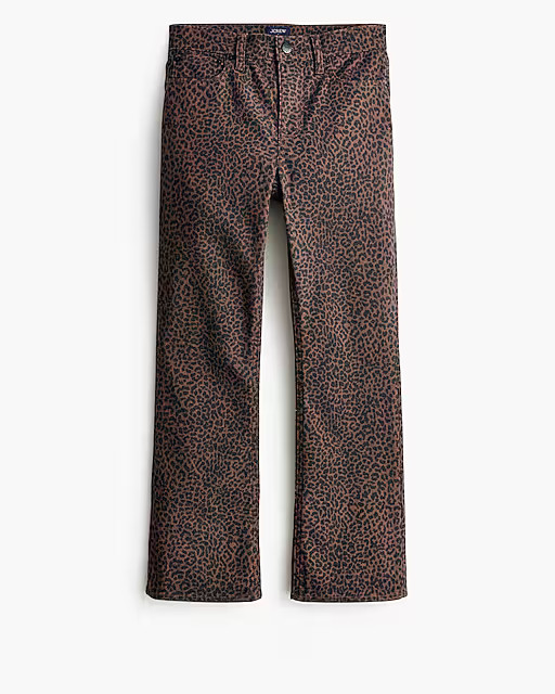 Leopard mid-rise flare crop jean in all-day stretch | J.Crew Factory