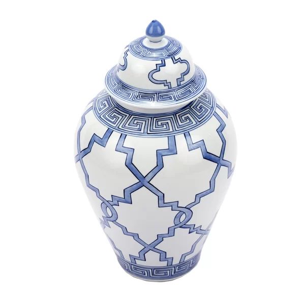 Blue/White 23" Ceramic Jar | Wayfair Professional