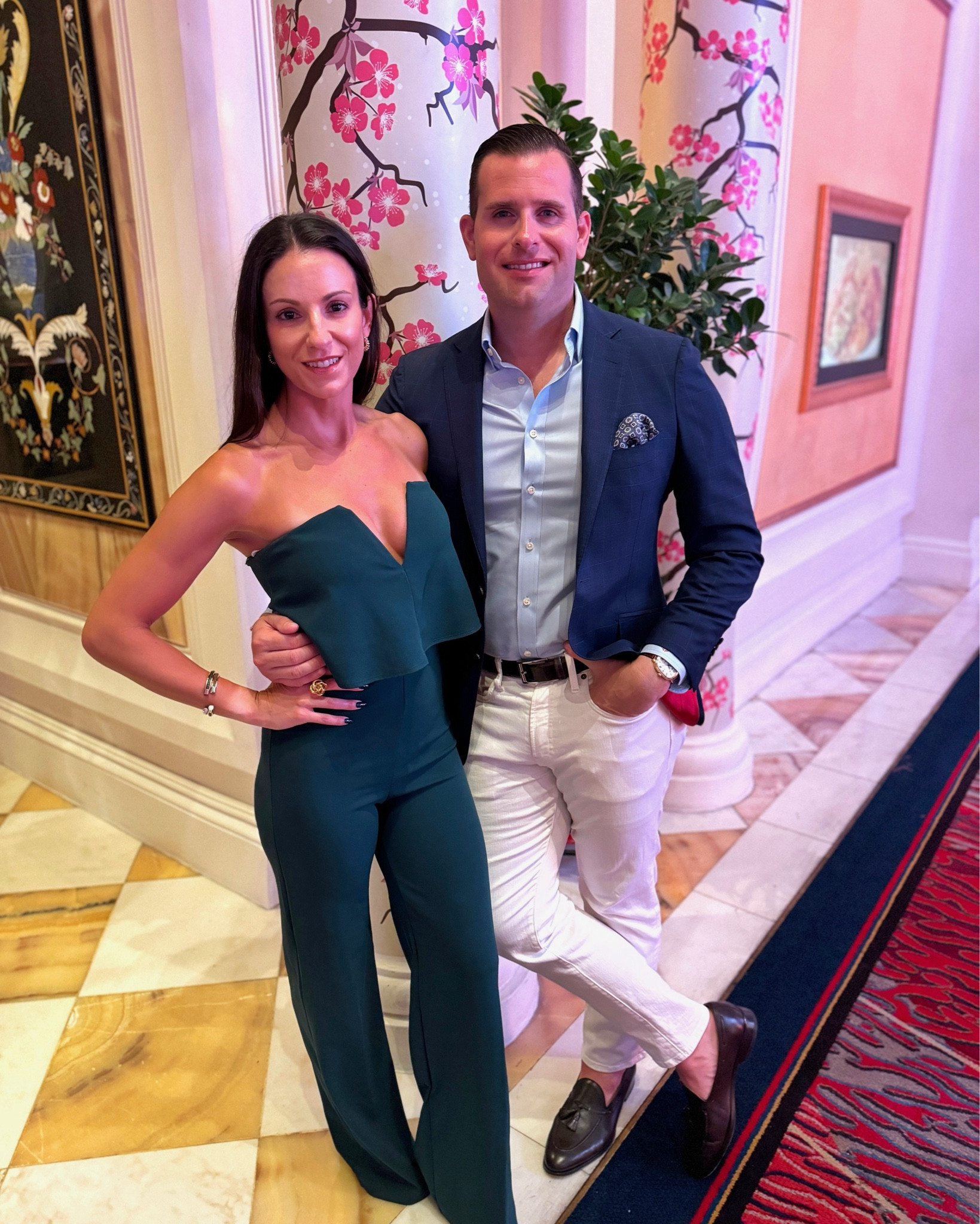 Linked jumpsuit + accessories + hubby’s fit 💚🩵 

#LTKWedding #LTKParties #LTKFindsUnder100