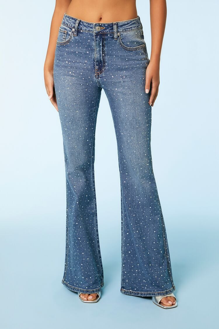 Rhinestone Flare Jeans | Forever 21 | Forever 21 (US)