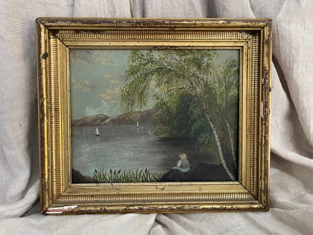 Antique Framed Original Oil Painting in Gilt Frame - Etsy | Etsy (US)
