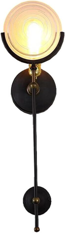 Wall Sconces, Retro Industrial Wall Light Long Black Metal Wall Sconce Round Clear Glass Wall Lam... | Amazon (US)
