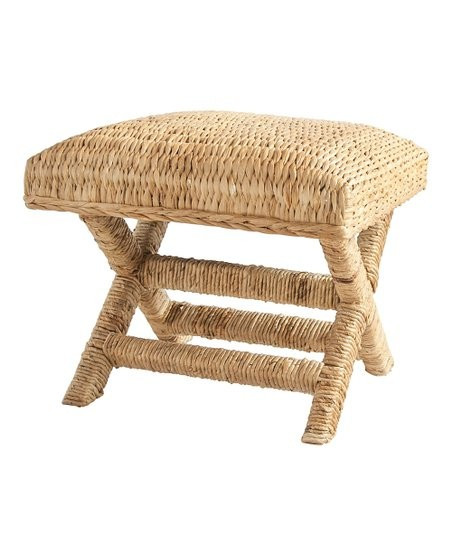 Wood & Woven Water Hyacinth Stool | Zulily