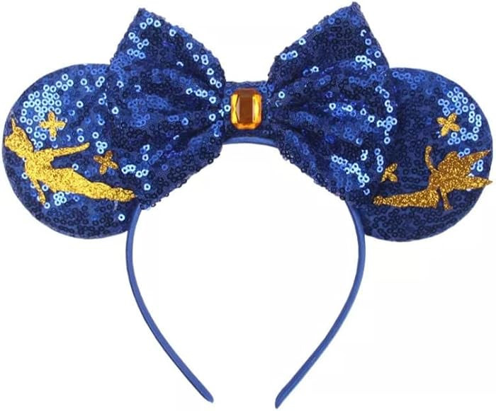 CLGIFT HAIRBAND Peter Pan Flight Minnie Ears, 1 Count (Pack of 1), Silver gold blue iridescent, R... | Amazon (US)