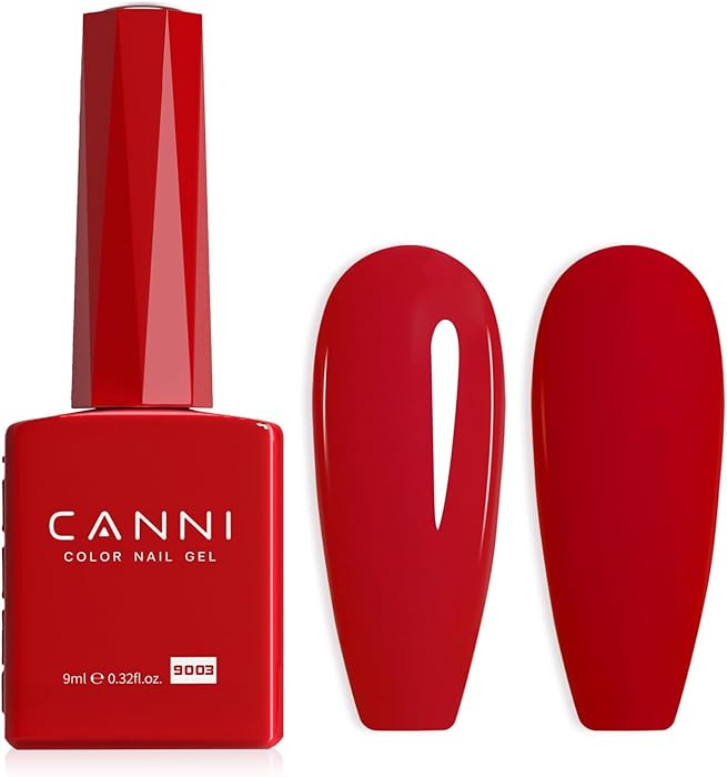 CANNI Red Gel Nail Polish - 1Pcs Bright Red Gel Polish High Gloss Soak Off U V Nail Manicure Salo... | Amazon (US)
