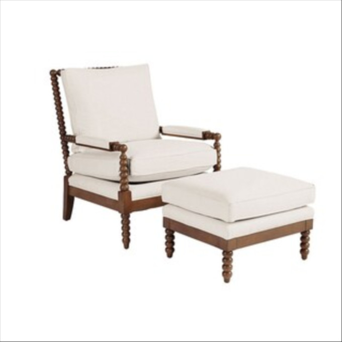Click for more info about Shiloh Spool Chair and Ottoman | Ballard Designs