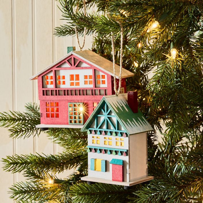 Wood Lodge Ornament | West Elm (US)
