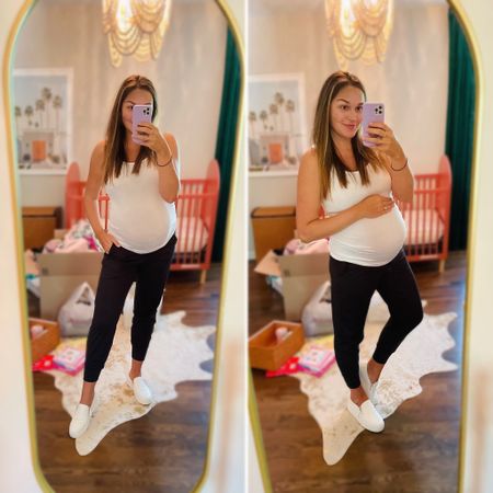 Looove these pants! Perfect for working out or travel!

They’re a buttery soft loose, but fitted/sportier looking legging? They’re not maternity but they work great for it!

Amazon suggested an XL for me (usually a large) so that’s what I went with and I’m pretty happy with it. I’m 25 weeks pregnant (with twins) and I think they’ll still fit good once I’m not 👌 They fit looser at the hip and tighter at the calf, which is what I wanted. If you want them more fitted I suggest sizing down one size.

I also love this type of shoe/sneaker when you’re pregnant bc once your feet start to swell, you can unzip them and you’re aaaall good 😅

Bump friendly, maternity, pregnant, workout pants, leggings, athleisure 

#LTKFitness #LTKbump #LTKsalealert