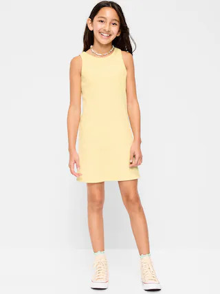 Printed Ribbed Tank Dress for Girls | Old Navy (CA)