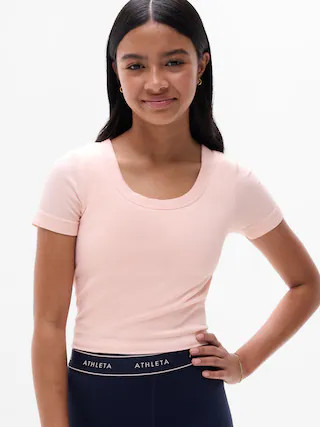 Athleta Girl Rise Above Rib Scoop Tee | Athleta