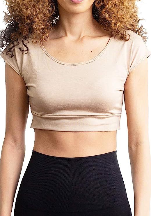 HALFTEE Cap Sleeve Layering Tee | Demi Cami for Women & Teens | Cute Crop Top | XS-6X | | Amazon (US)