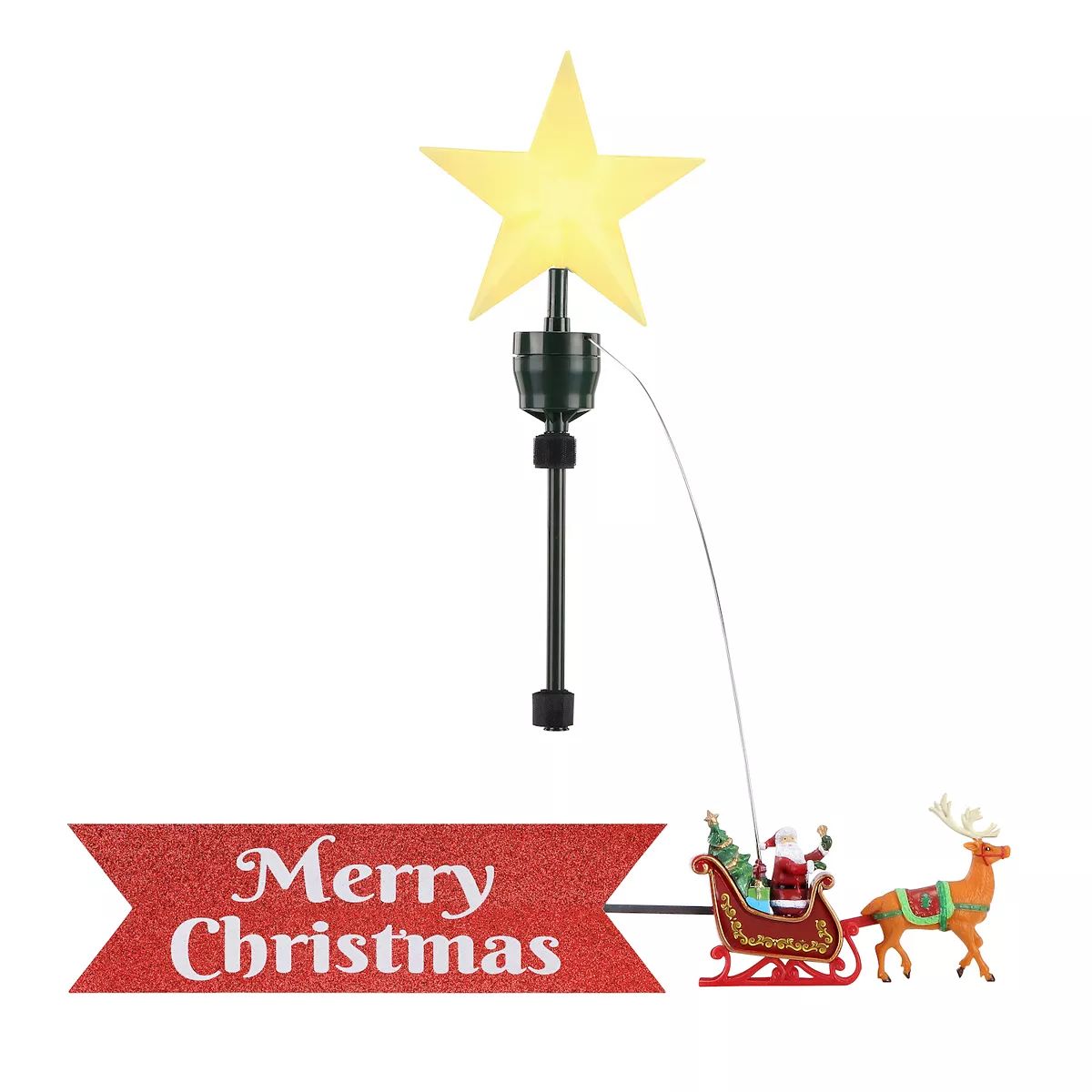 Mr. Christmas Animated Tree Topper Santa's Sleigh with Banner | Kohl's