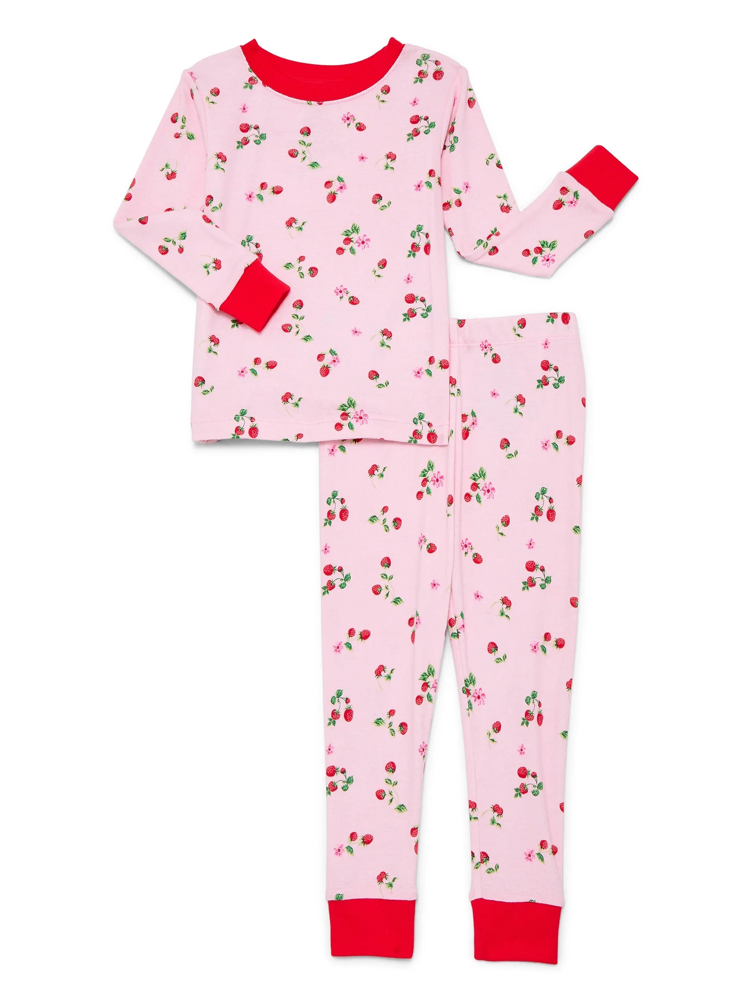 Joyspun Toddlers' Family Matching Cotton Tight Fit Pajama Set, 2-Piece, Sizes 2T-5T | Walmart (US)