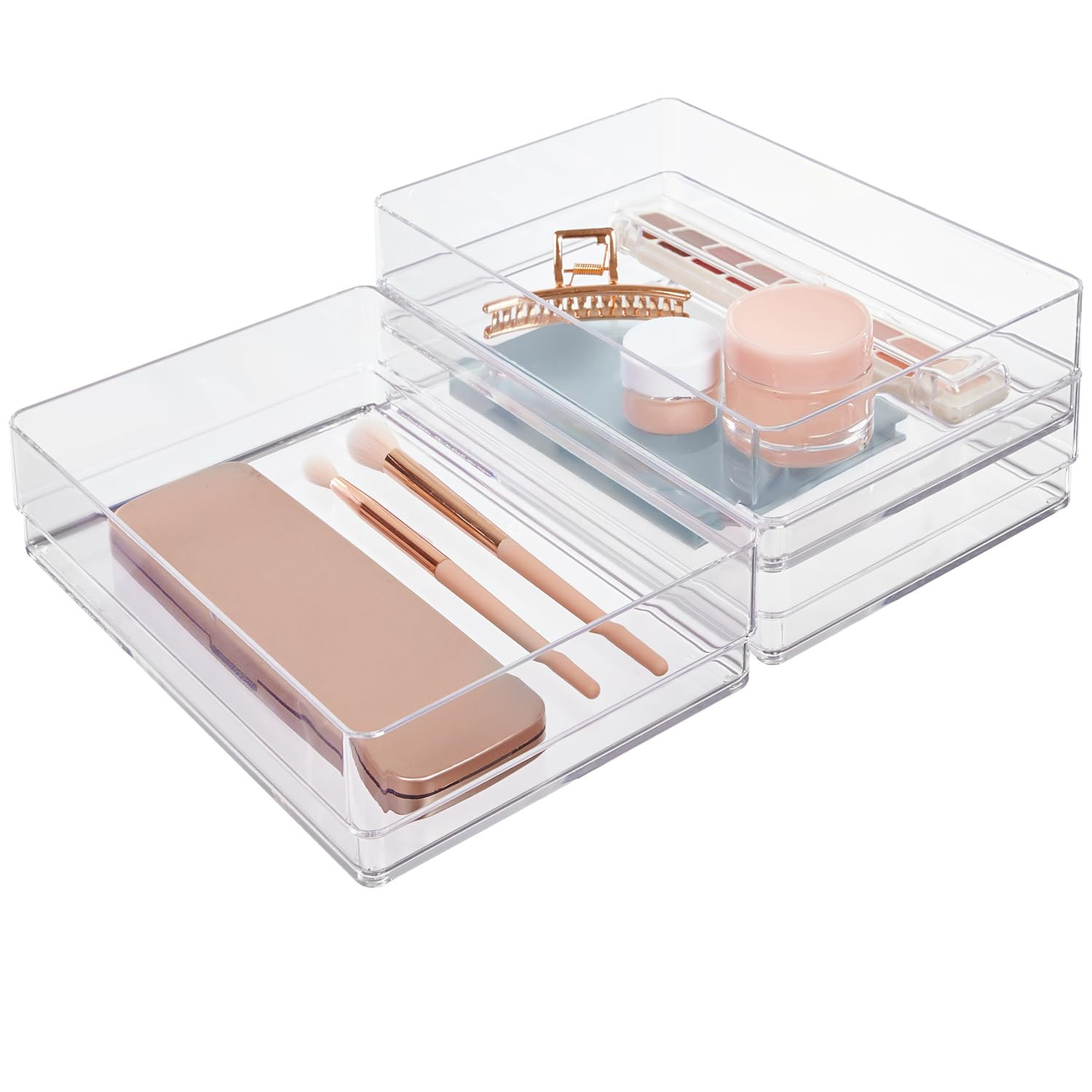 STORi SimpleSort 3-Piece Stackable Clear Drawer Organizer Set | 9" x 6" x 2" Rectangle Trays | Wi... | Amazon (US)