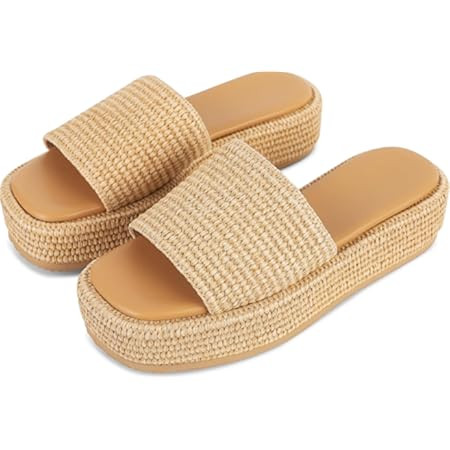 Celbreez Platform Sandals Women Espadrilles Wedges for Women Raffia Summer Sandals 2026 Slip On L... | Amazon (US)