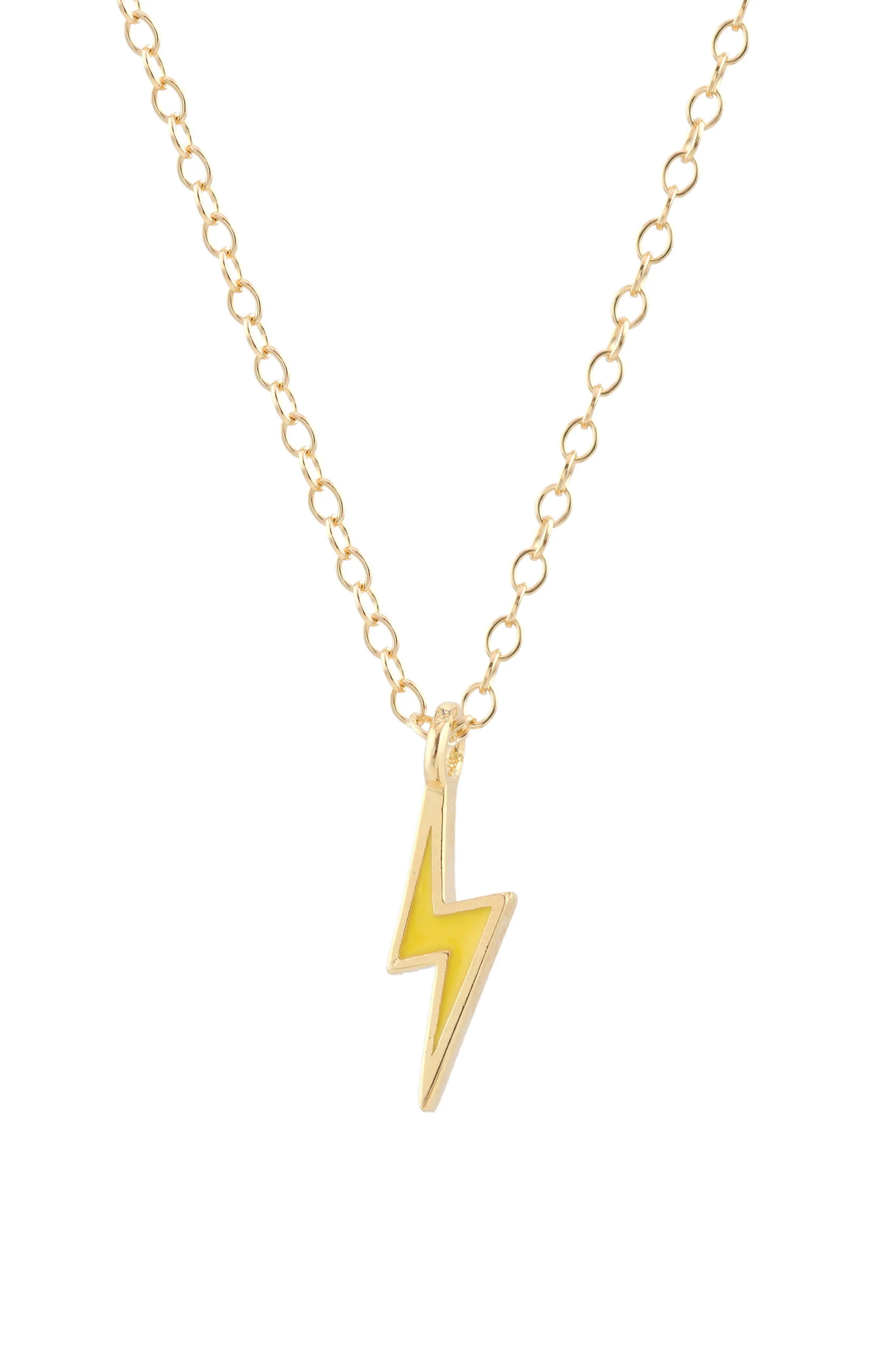 Women's Kris Nations Lightning Bolt Enamel Charm Necklace | Nordstrom