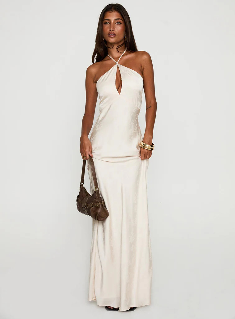 Limosina Halter Maxi Dress Champagne | Princess Polly US