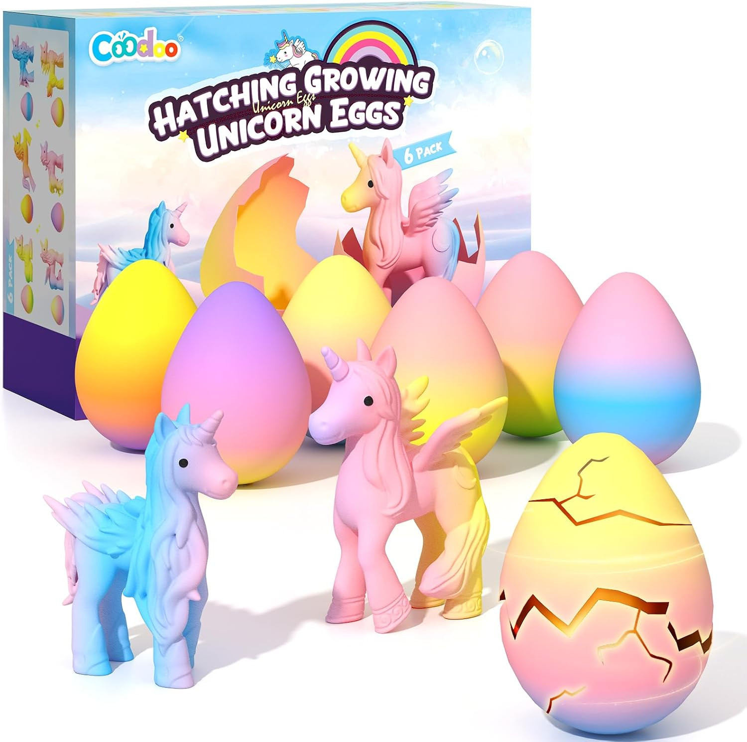 Unicorn Hatching Rainbow Eggs for Kids - 6 Pack Unicorn Toys for Boys & Girls, Birthday Easter Basket Stuffers Gift Ideas for Kids 3+ Year Old - Girl Gifts for Ages 3 4 5 6 7 8 | Amazon (US)