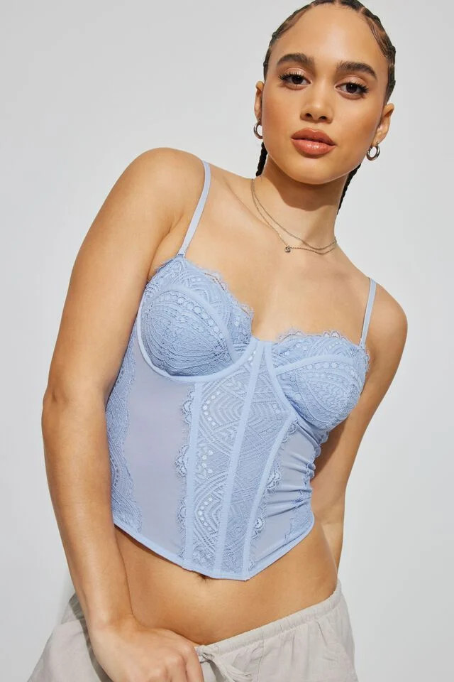 Chrishell Lace Mesh Bustier | Garage Clothing